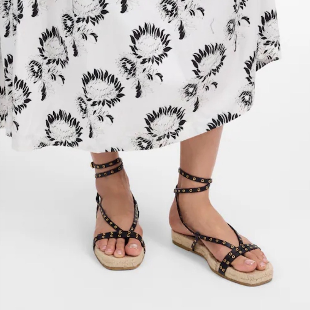 MADEWELL The Mira Espadrille Thong Sandal True Black Size 10 - Picture 2 of 14